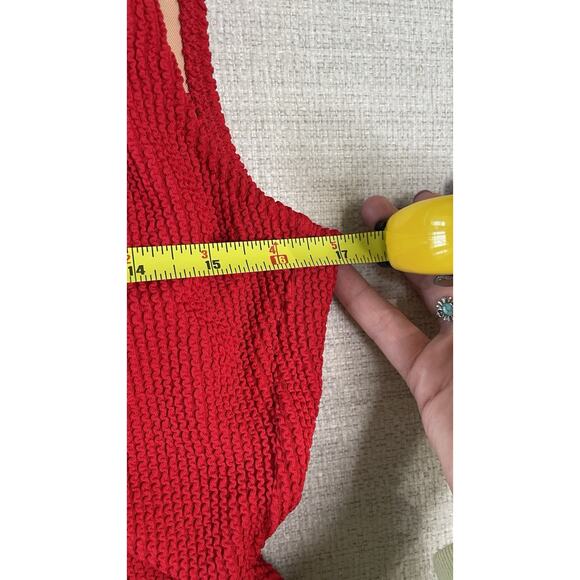 NWT J Crew Swimsuit Venetian Red Textured Scoopneck One Piece Swim Suit Size 8 - Picture 15 of 16